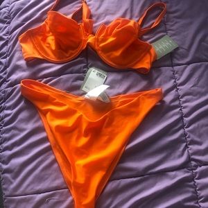 Orange H&M Bikini Size Large New With Tags